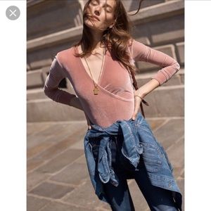 Madewell Velvet wrap bodysuit
